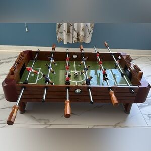 Wooden Foosball Table with Green Field